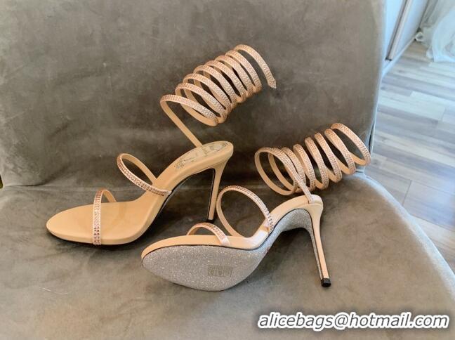 Promotional Rene Caovilla Jewel Sandals with STILETTO HEEL SUPERCLEO 9.5cm RC1051 Beige 2022