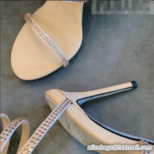 Promotional Rene Caovilla Jewel Sandals with STILETTO HEEL SUPERCLEO 9.5cm RC1051 Beige 2022