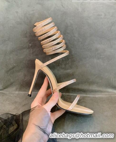 Promotional Rene Caovilla Jewel Sandals with STILETTO HEEL SUPERCLEO 9.5cm RC1051 Beige 2022