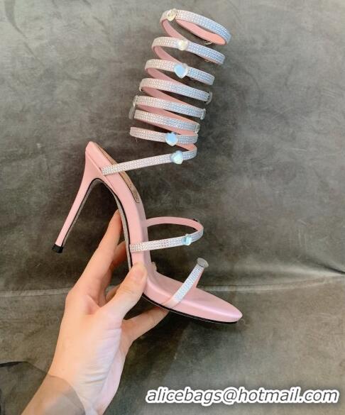 Buy Fashionable Rene Caovilla Jewel Sandals with STILETTO HEEL SUPERCLEO 9.5cm RC1051 Pink 2022