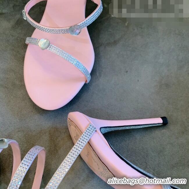 Buy Fashionable Rene Caovilla Jewel Sandals with STILETTO HEEL SUPERCLEO 9.5cm RC1051 Pink 2022