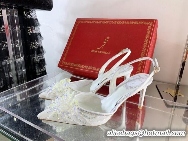 Good Product Rene Caovilla Lace Pump with 7.5cm Heel RC1056 White 2022