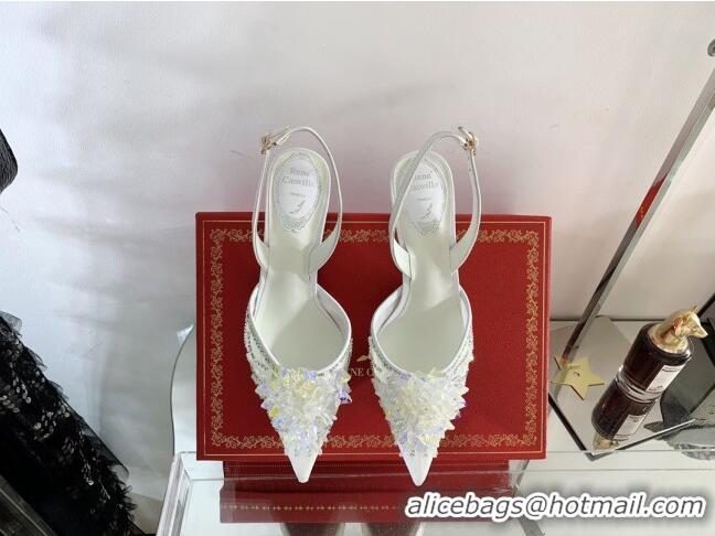 Good Product Rene Caovilla Lace Pump with 7.5cm Heel RC1056 White 2022