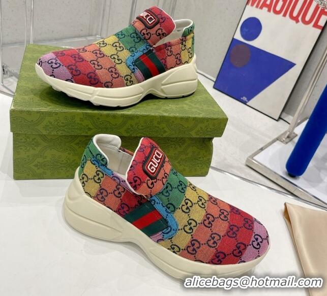 Discount Gucci Multicolor GG Canvas Slip-on Sneakers 2052609