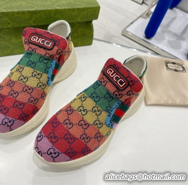 Discount Gucci Multicolor GG Canvas Slip-on Sneakers 2052609