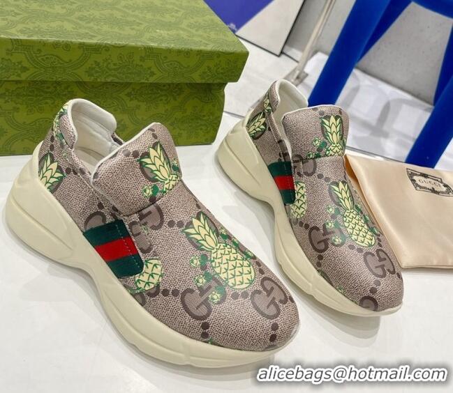 Duplicate Gucci Pineapple Print Slip-on Sneakers 2052610