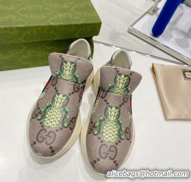 Duplicate Gucci Pineapple Print Slip-on Sneakers 2052610