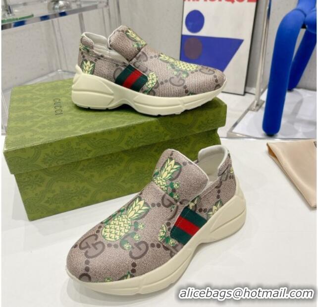 Duplicate Gucci Pineapple Print Slip-on Sneakers 2052610