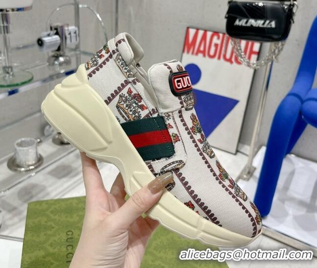 Sophisticated Gucci 100 Canvas Slip-on Sneakers White 2052613