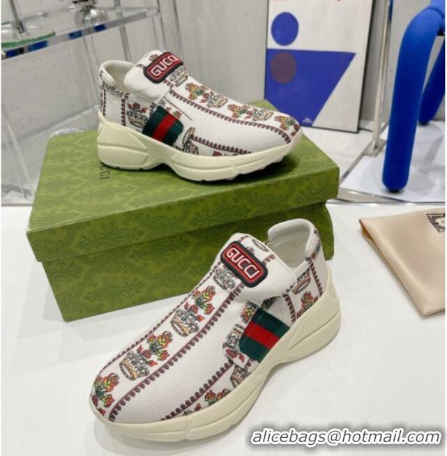 Sophisticated Gucci 100 Canvas Slip-on Sneakers White 2052613