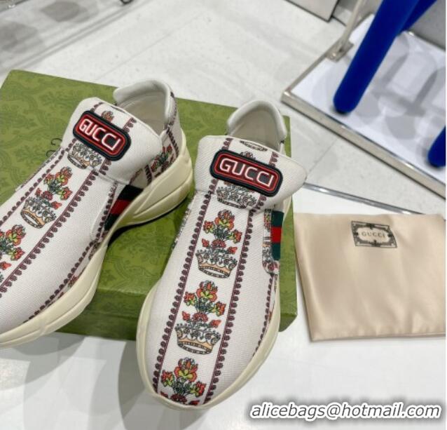 Sophisticated Gucci 100 Canvas Slip-on Sneakers White 2052613