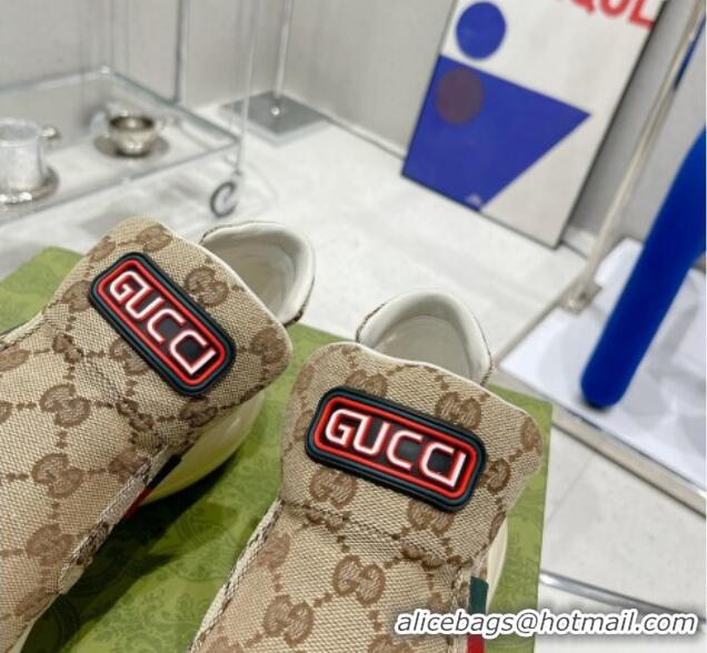 Hot Style Gucci GG Canvas Slip-on Sneakers Beige 052616