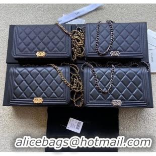 Popular Style BOY CHANEL Original Wallet on Chain A80287 black