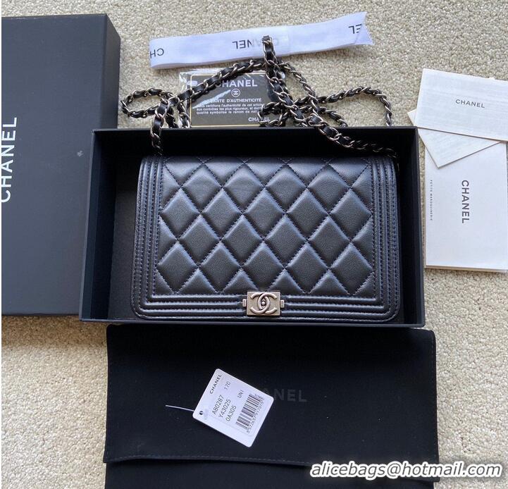 Popular Style BOY CHANEL Original Wallet on Chain A80287 black