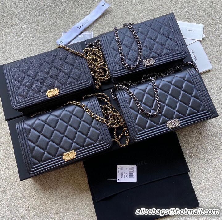 Popular Style BOY CHANEL Original Wallet on Chain A80287 black