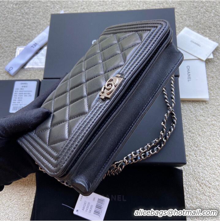 Popular Style BOY CHANEL Original Wallet on Chain A80287 black