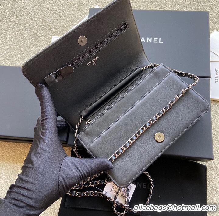 Popular Style BOY CHANEL Original Wallet on Chain A80287 black