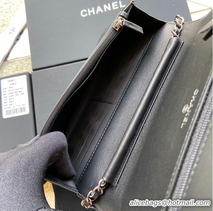 Popular Style BOY CHANEL Original Wallet on Chain A80287 black