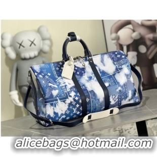 Shop Grade Louis Vuitton KEEPALL 50B M20558 Blue