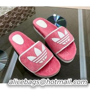 Popular Style Adidas x Gucci GG Sponge Platform Slide Sandal Pink 0621130