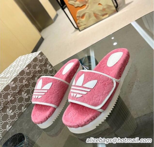 Popular Style Adidas x Gucci GG Sponge Platform Slide Sandal Pink 0621130