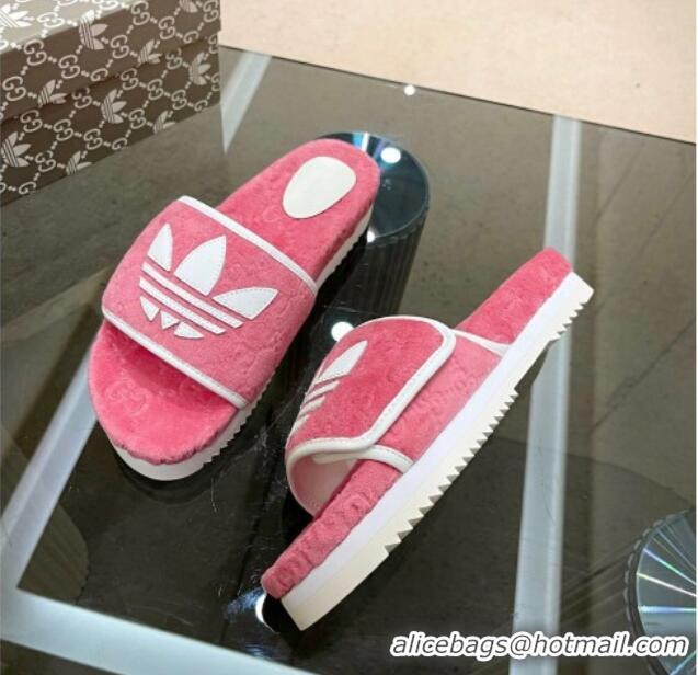 Popular Style Adidas x Gucci GG Sponge Platform Slide Sandal Pink 0621130