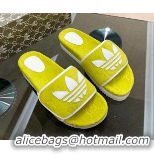 Best Price Adidas x Gucci GG Sponge Platform Slide Sandal Yellow 0621134