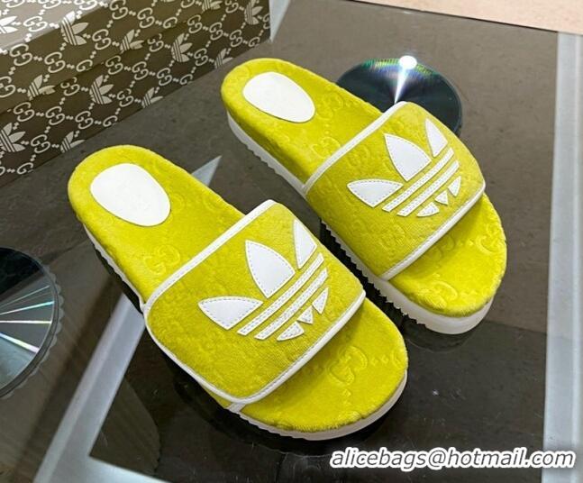 Best Price Adidas x Gucci GG Sponge Platform Slide Sandal Yellow 0621134