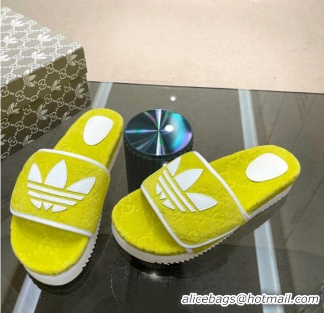 Best Price Adidas x Gucci GG Sponge Platform Slide Sandal Yellow 0621134