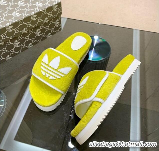 Best Price Adidas x Gucci GG Sponge Platform Slide Sandal Yellow 0621134