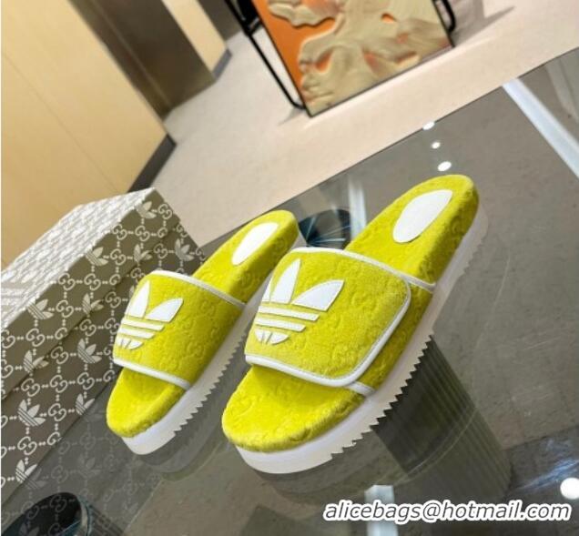 Best Price Adidas x Gucci GG Sponge Platform Slide Sandal Yellow 0621134