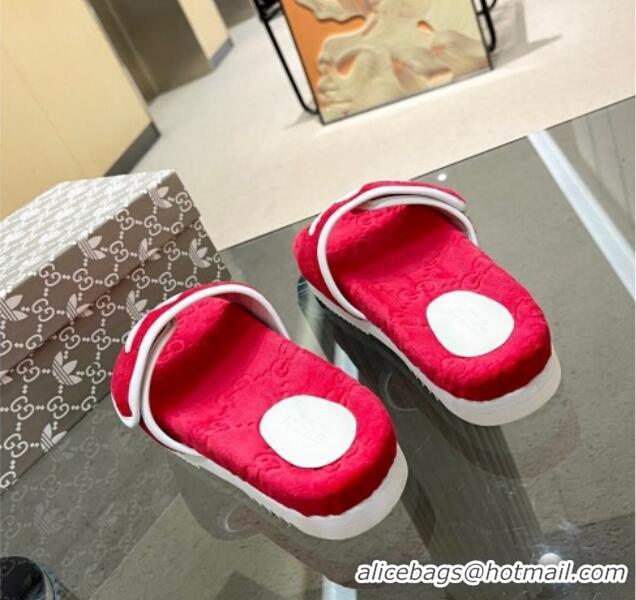 Perfect Adidas x Gucci GG Sponge Platform Slide Sandal Red 0621136