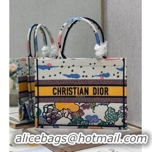 Famous Brand Dior Medium Book Tote Bag in Latte White Ciel de Reve Embroidery M941 2022