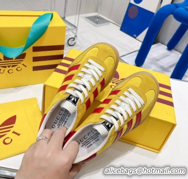 Purchase adidas x Gucci Gazelle Suede Low-top Sneakers 070248 Yellow