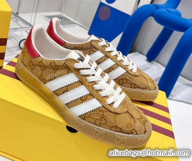 Good Looking adidas x Gucci Gazelle GG Canvas Low-top Sneakers 070251 Camel Brown