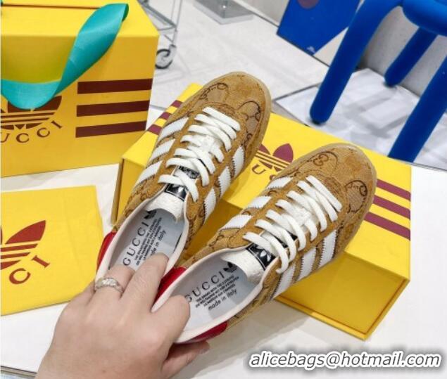 Good Looking adidas x Gucci Gazelle GG Canvas Low-top Sneakers 070251 Camel Brown