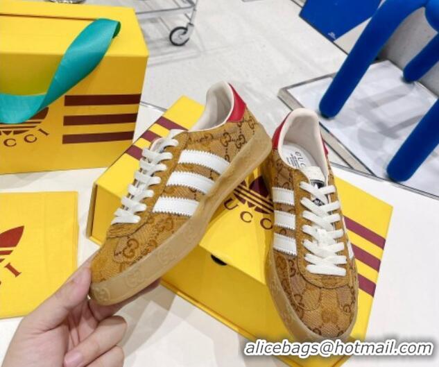 Good Looking adidas x Gucci Gazelle GG Canvas Low-top Sneakers 070251 Camel Brown