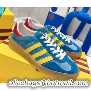 Grade Quality adidas x Gucci Gazelle GG Canvas Low-top Sneakers 070251 Marine Blue