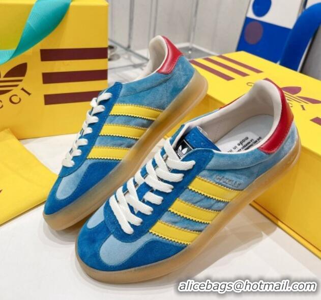 Grade Quality adidas x Gucci Gazelle GG Canvas Low-top Sneakers 070251 Marine Blue