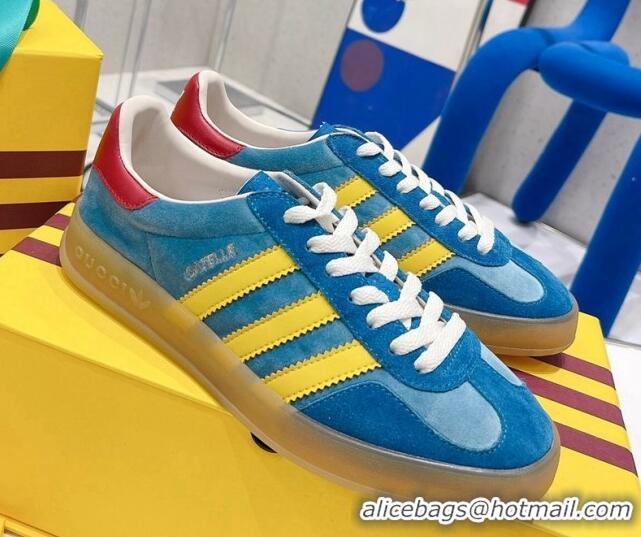 Grade Quality adidas x Gucci Gazelle GG Canvas Low-top Sneakers 070251 Marine Blue