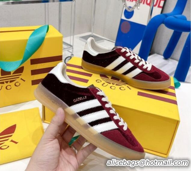 Trendy Design adidas x Gucci Gazelle Suede Low-top Sneakers Burgundy 070254