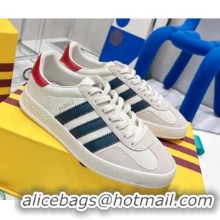 Discount adidas x Gucci Gazelle Leather Low-top Sneakers White 070255