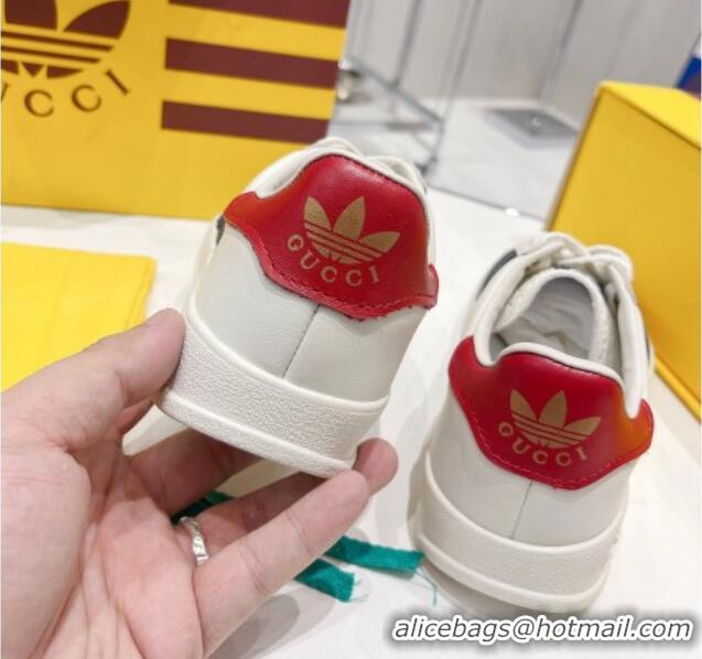 Discount adidas x Gucci Gazelle Leather Low-top Sneakers White 070255