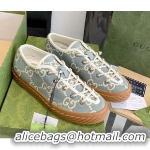 1:1 aaaaa Gucci GG Canvas Low-top Sneakers Blue/White 070256