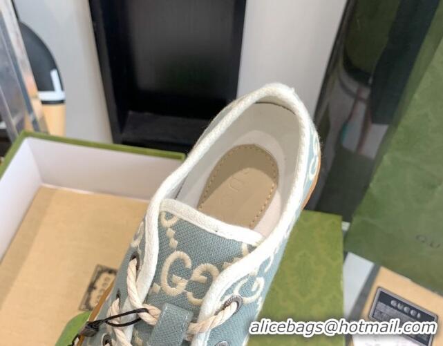 1:1 aaaaa Gucci GG Canvas Low-top Sneakers Blue/White 070256