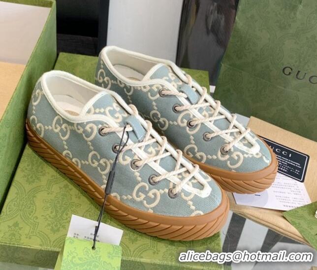 1:1 aaaaa Gucci GG Canvas Low-top Sneakers Blue/White 070256