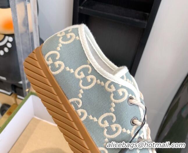 1:1 aaaaa Gucci GG Canvas Low-top Sneakers Blue/White 070256