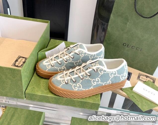 1:1 aaaaa Gucci GG Canvas Low-top Sneakers Blue/White 070256