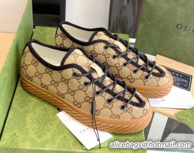 Charming Gucci GG Canvas Low-top Sneakers Brown 070257