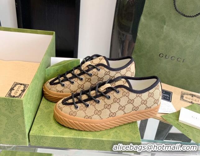 Charming Gucci GG Canvas Low-top Sneakers Brown 070257